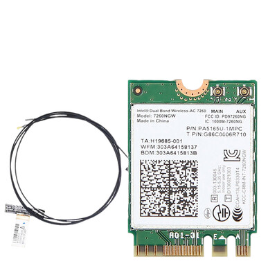 WIFI Безжична мрежова карта 7260NGW AC 1200M 2.4G / 5G Dual Band Gigabit M2 4.0 Bluetooth-съвместима с 8DB антени