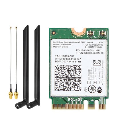WIFI Безжична мрежова карта 7260NGW AC 1200M 2.4G / 5G Dual Band Gigabit M2 4.0 Bluetooth-съвместима с 8DB антени