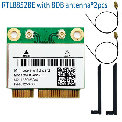 Realtek RTL8852BE мрежова карта WiFi 6 1800Mbps BT 5.0 Dual Band Wireless miniPCIe 802.11ac/ax 2.4G/5Ghz MU-MIMO за Win 10 pcie