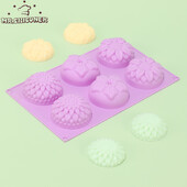 6 dobuma zieda formas silikona DIY roku darbs ziepju sveču kūkas veidņu piederumi 6 caurumi Amatniecība rokām darināta ziepju veidne