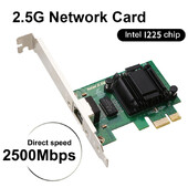 2.5G Intel i225 PCIE la placă de rețea RJ45 100/1000/2500Mbps Adaptor Gigabit LAN Etherent de interfață RJ45 pentru computer/desktop