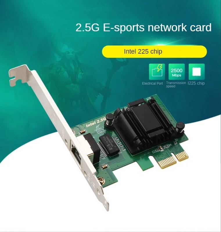 2.5G Intel i225 PCIE la placă de rețea RJ45 100/1000/2500Mbps Adaptor Gigabit LAN Etherent de interfață RJ45 pentru computer/desktop