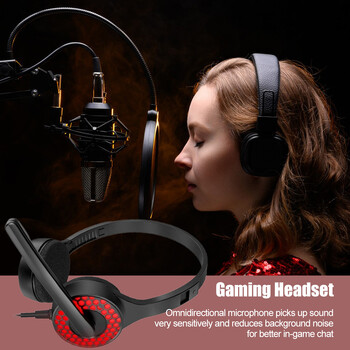 Ακουστικά RGB Gamer PC Gaming Headphone with Mic 3,5mm Ενσύρματο ακουστικό για XBOX ONE PS5 Switch Ακουστικά για παιχνίδια υπολογιστή