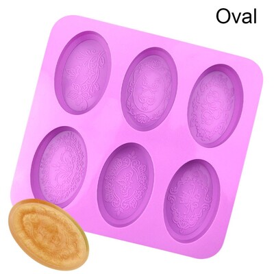 6 šupljina Cvjetni reljefni uzorak pravokutnog oblika Silikonski kalup za sapun DIY Izrada domaćeg kalupa za kolače Pladanj za sapun Kalupi zanat