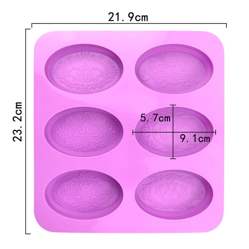 6 šupljina Cvjetni reljefni uzorak pravokutnog oblika Silikonski kalup za sapun DIY Izrada domaćeg kalupa za kolače Pladanj za sapun Kalupi zanat