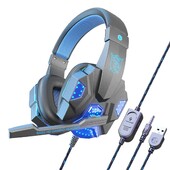 Ενσύρματο ακουστικό gaming για PS4 Xbox One Nintend Switch IPad PC, Over Ear ακουστικά με μικρόφωνο, άνετα ακουστικά για παιχνίδι φορητού υπολογιστή