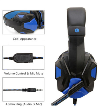 Ενσύρματο ακουστικό gaming για PS4 Xbox One Nintend Switch IPad PC, Over Ear ακουστικά με μικρόφωνο, άνετα ακουστικά για παιχνίδι φορητού υπολογιστή