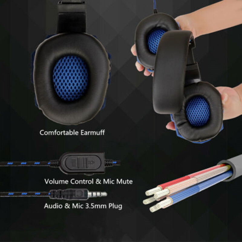 Káblové herné slúchadlá pre PS4 Xbox One Nintend Switch iPad PC, slúchadlá cez uši s mikrofónom, pohodlné slúchadlá pre hranie na notebooku