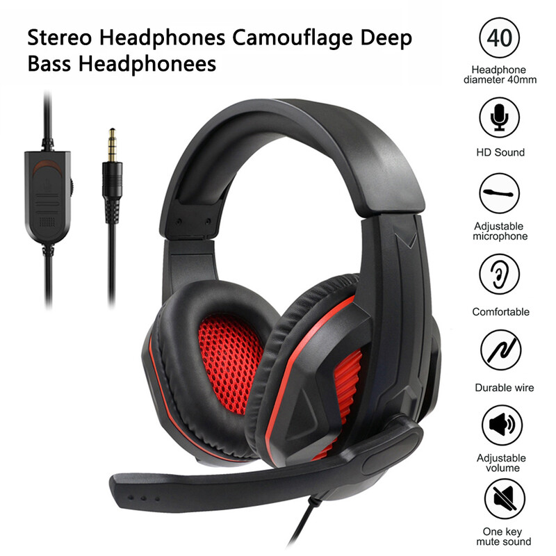 Slušalice za igre Slušalice za smanjenje buke Subwoofer Surround Stereo zvuk Slušalice s mikrofonom Slušalice za Xbox One PS4 PS5