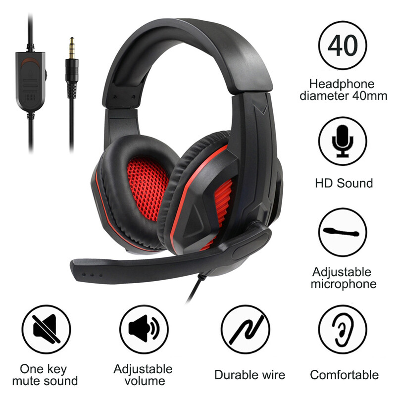 Slušalice za igre Slušalice za smanjenje buke Subwoofer Surround Stereo zvuk Slušalice s mikrofonom Slušalice za Xbox One PS4 PS5