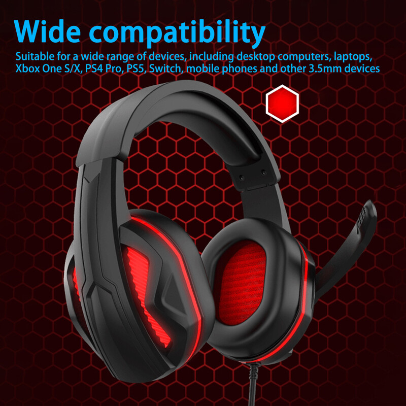 Slušalice za igre Slušalice za smanjenje buke Subwoofer Surround Stereo zvuk Slušalice s mikrofonom Slušalice za Xbox One PS4 PS5