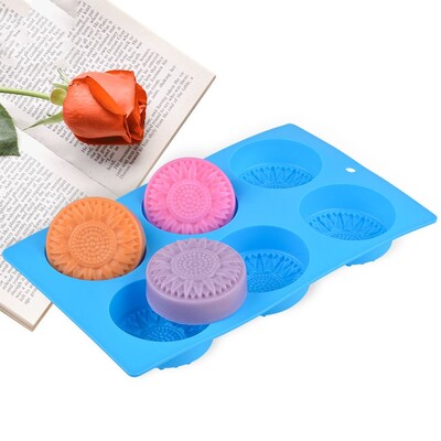 6 udubljenja Kreativni silikonski kalup u obliku cvijeta DIY ručno rađeni kalup za sapun Fondant za ukrašavanje torte Kalup za svijeće Kalup za slatkiše od pudinga