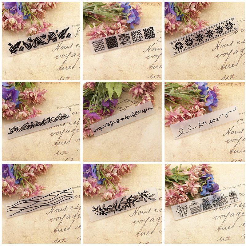 15x3cm nový dizajn plastovej šablóny na razenie pre DIY scrapbooking, remeslá, fotoalbum, ručne vyrábané sviatočné dekoračné potreby