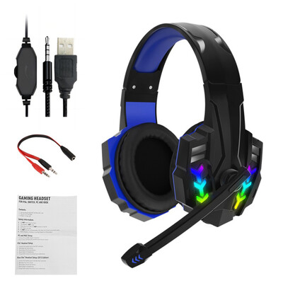 3,5 mm USB laidinės žaidimų ausinės, skirtos PS4 PS5 Xbox One nešiojamam kompiuteriui HiFi Bass Stereo Gamer ausinės su triukšmą slopinančiu mikrofonu