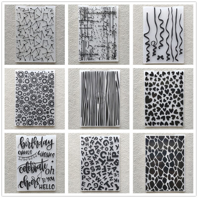 (29 stiliai) Geometriniai reljefiniai aplankai, skirti Scrapbooking popieriui albumų kortelėms, reikmenų gamybai, 3D plastiko pjaustymo štampams amatai