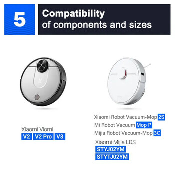 Φίλτρο για Xiaomi Mijia Robot Vacuum Mop 2S 3C Mi Robot Vacuum Mop P Αξεσουάρ Σφουγγαρίστρα Πανιά Κύρια πλαϊνή βούρτσα XMSTJQR2S STYJ02YM