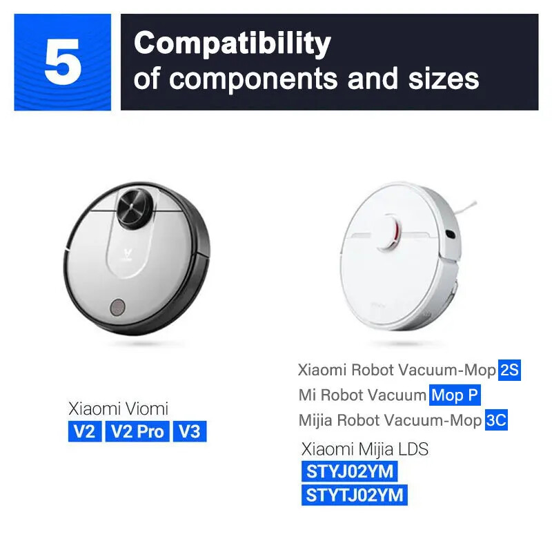 Filtru pentru Xiaomi Mijia Robot Vacuum Mop 2S 3C Mi Robot Vacuum Mop P Accesorii Mop Lavete Perie laterală principală XMSTJQR2S STYJ02YM