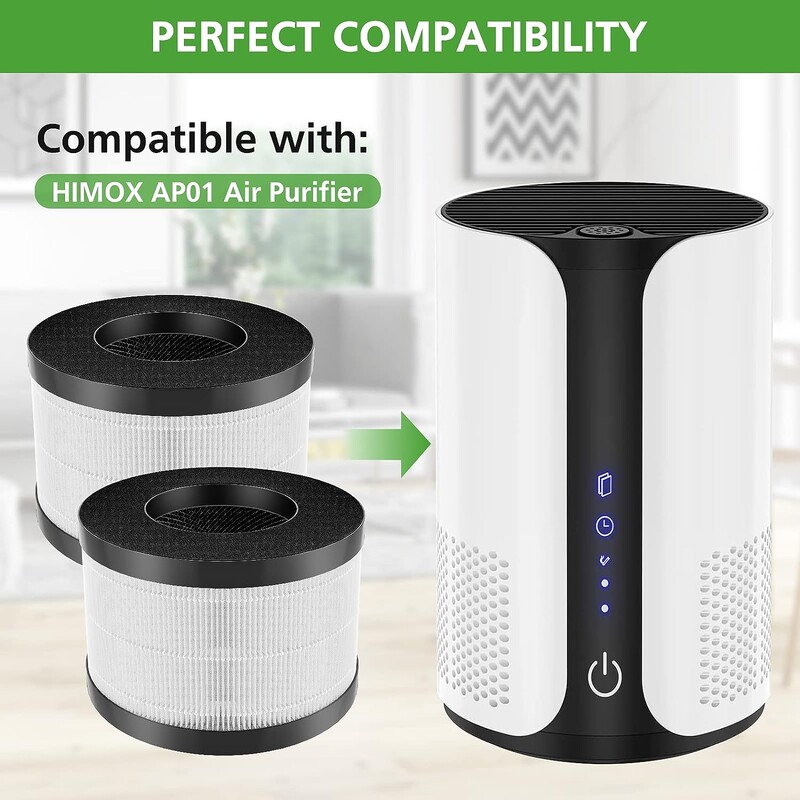 H13 HEPA trīspakāpju filtrēšanas rezerves filtrs Himox AP01 gaisa attīrītājam