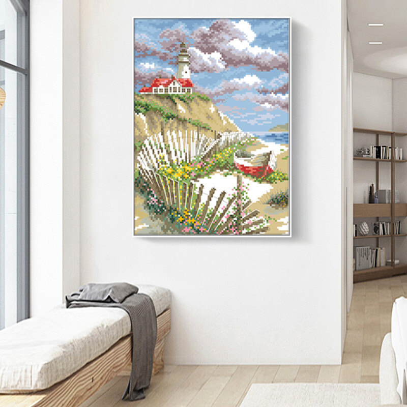 Svjetionik Kineski setovi za vezenje s kineskim križićima 11CT 14CT Set za ručni rad Ručno izrađene slike za uređenje doma