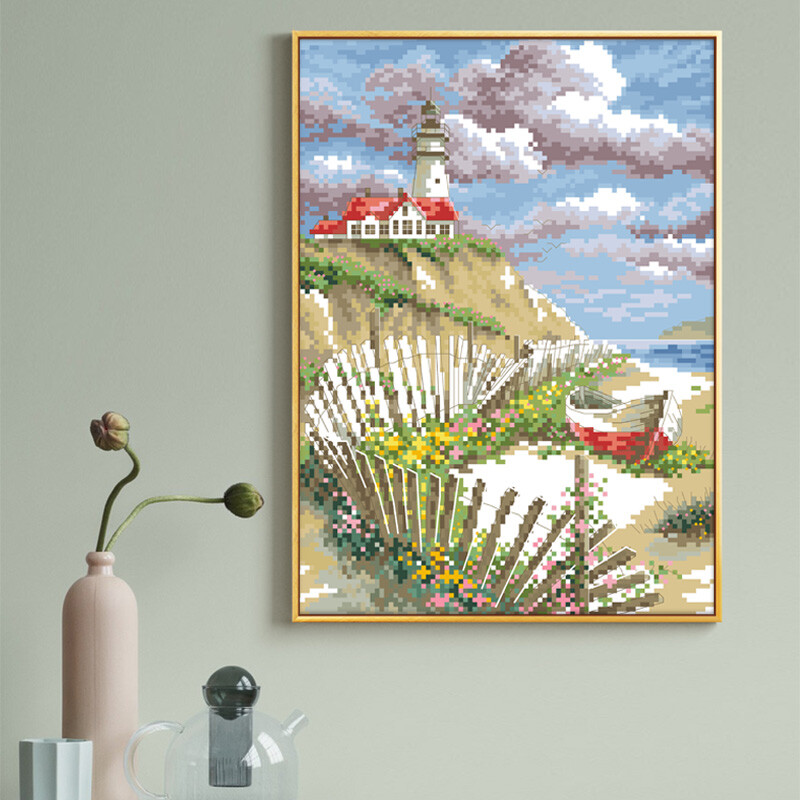 Svjetionik Kineski setovi za vezenje s kineskim križićima 11CT 14CT Set za ručni rad Ručno izrađene slike za uređenje doma