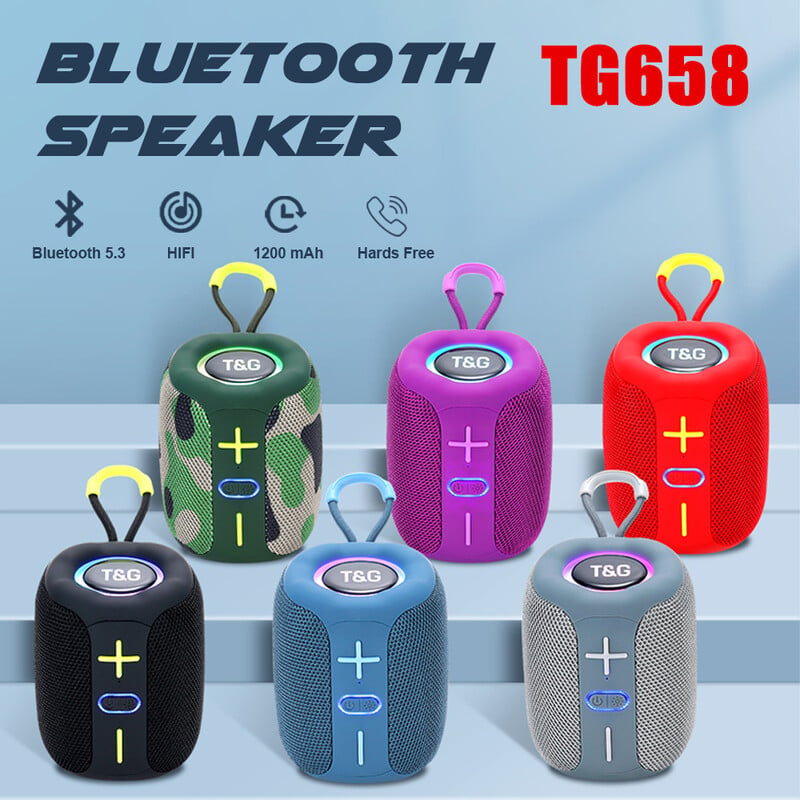 TG658 Prijenosni Bluetooth zvučnik Bežični subwoofer Stupac Mini Bas FM TF BT Reprodukcija glazbe za Android iOS Pametni telefon Prijenosno računalo