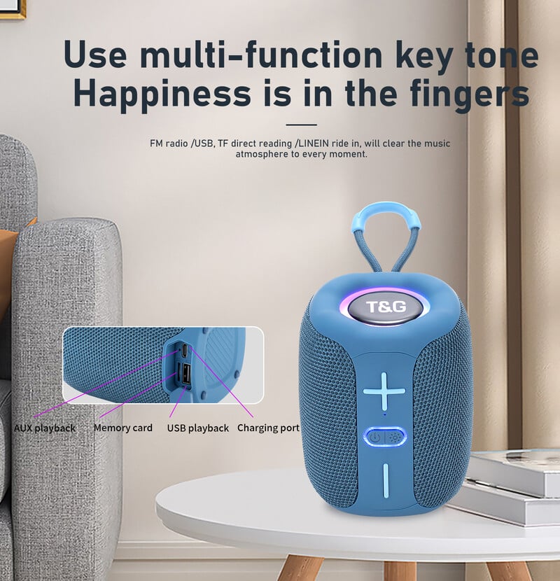 TG658 Prijenosni Bluetooth zvučnik Bežični subwoofer Stupac Mini Bas FM TF BT Reprodukcija glazbe za Android iOS Pametni telefon Prijenosno računalo
