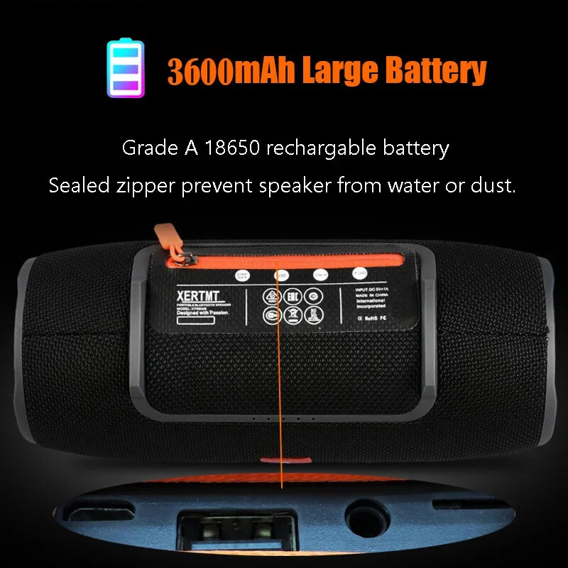 Difuzor Bluetooth TWS 3600mAh 40W Impermeabil portabil PC coloană bas Player muzical Subwoofer Boombox cu BT AUX TF usb