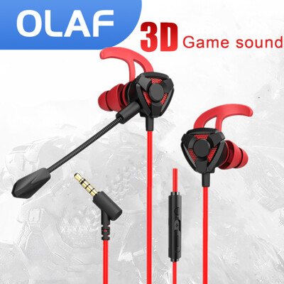 Olaf Headset Gamer Vezetékes fülhallgató 3,5 mm-es Jack fejhallgató mikrofonnal mikrofon 3D sztereó telefonhoz PC laptop fülbe helyezhető játék fülhallgató