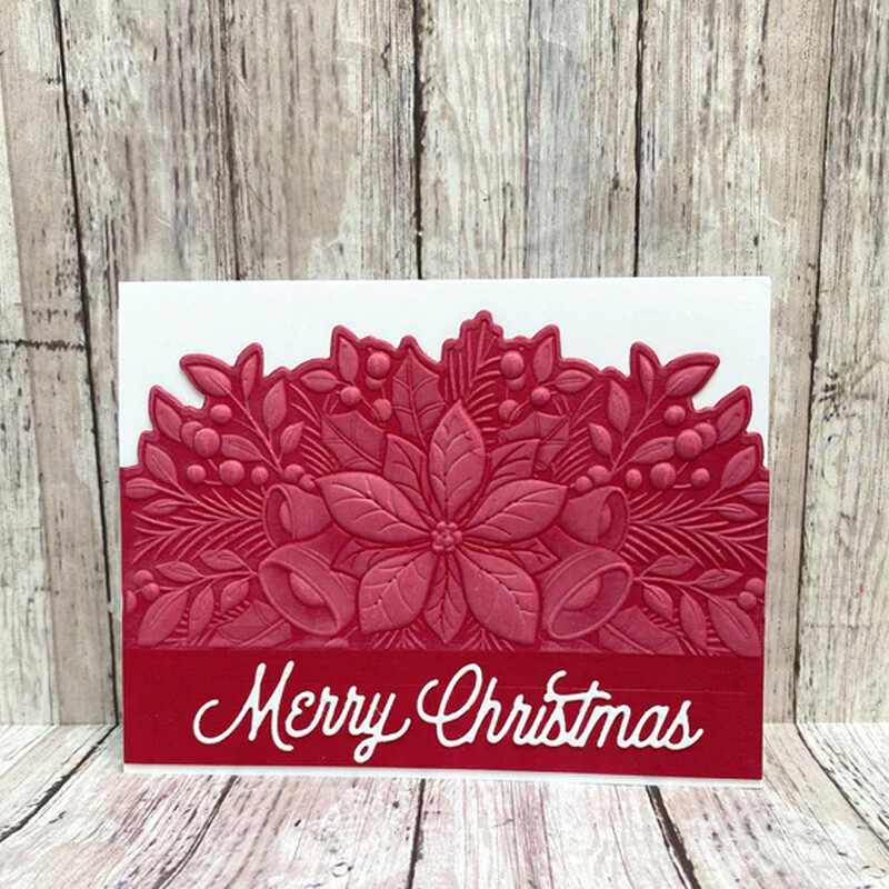 Mikulásvirág csengő és 3D dombornyomott keretes mappa barkácsoláshoz, üdvözlőlapok, papíralbumok, bélyegmentes fémvágó formák készítéséhez.