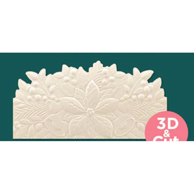 Mikulásvirág csengő és 3D dombornyomott keretes mappa barkácsoláshoz, üdvözlőlapok, papíralbumok, bélyegmentes fémvágó formák készítéséhez.