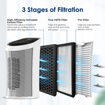 Ανταλλακτικό H13 True Air Purifier HEPA φίλτρο + σύνθετο πολυλειτουργικό φίλτρο ενεργού άνθρακα κατάλληλο για Sejoy AP-2202