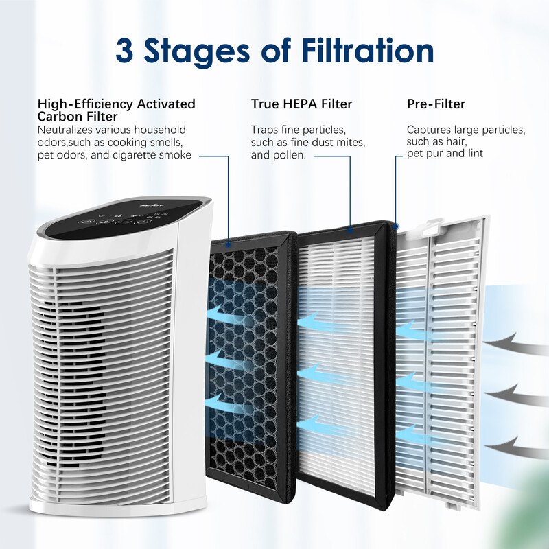 Rezerves H13 True Air Purifier HEPA filtrs + aktivētās ogles kompozītmateriāla daudzfunkcionāls filtrs, piemērots Sejoy AP-2202