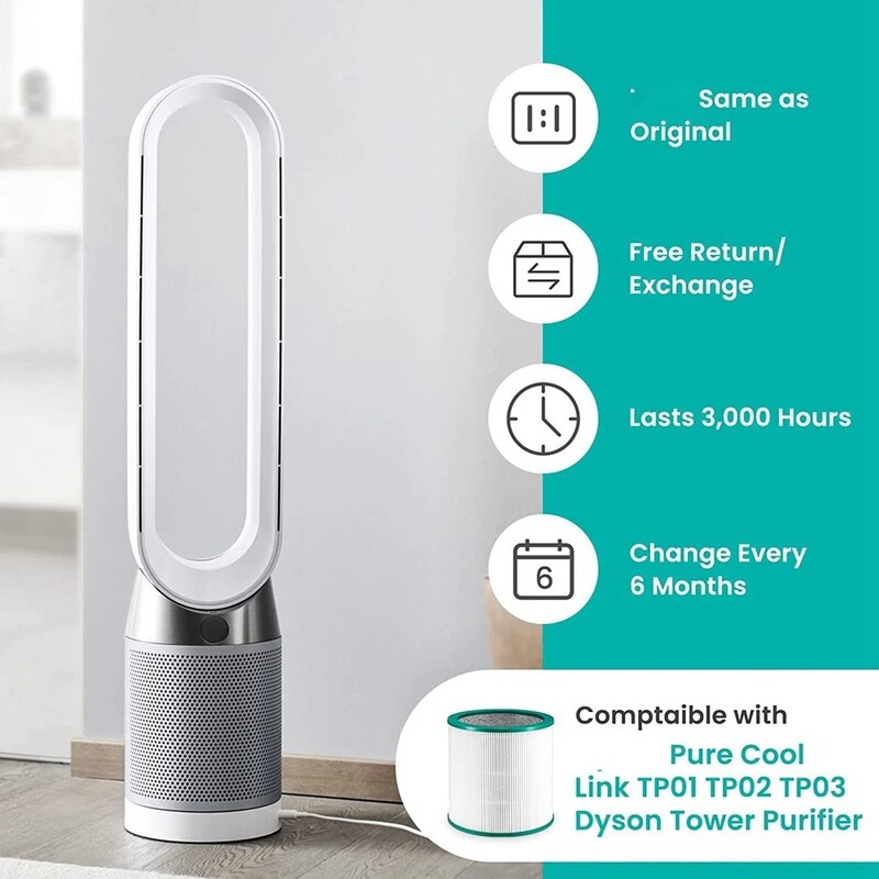 Rezerves HEPA filtrs, kas saderīgs ar Dyson TP01 TP02 AM11 BP01 Pure Cool Link Tower gaisa attīrītāja piederumiem