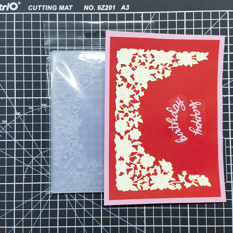 3D dombornyomott dombormű mappa – meghívó csipke, kézzel készített levelekhez és háttér üdvözlőlap vágólaphoz, 2024 új kiadás