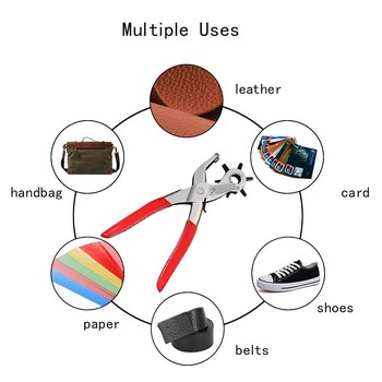 Δερμάτινο διάτρητο οπών Δερμάτινα εργαλεία Εργαλείο διάτρησης ζώνης από ανθρακικό χάλυβα Εργαλείο διάτρησης ζωνών με τρύπες πολυλειτουργικό εργαλείο χειροτεχνίας