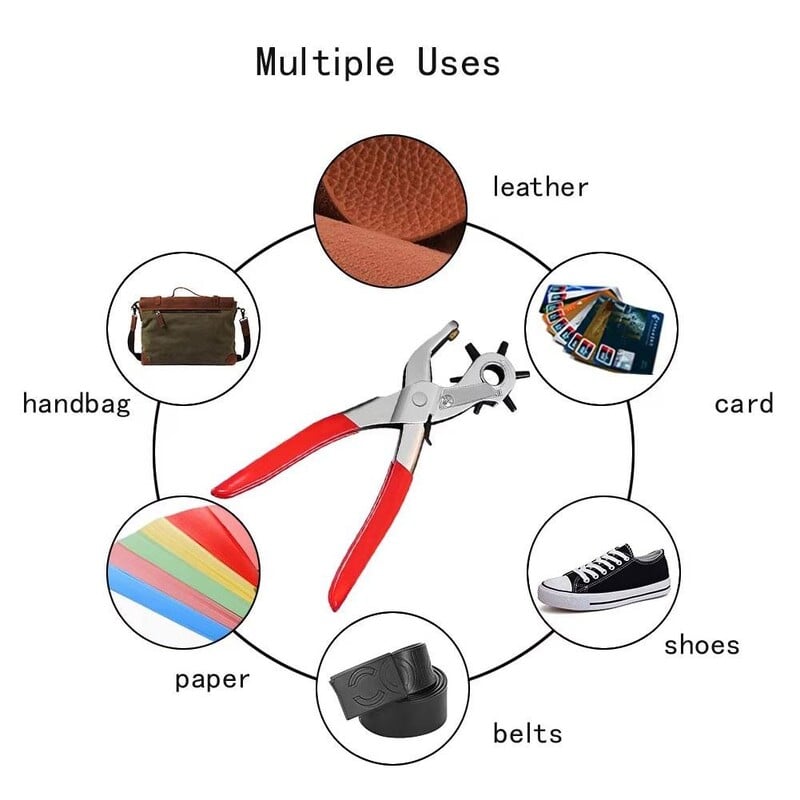 Bőr lyukasztó Bőr szerszámok Közönséges szénacél övlyukasztó lyukasztó szerszám Övlyukasztó többfunkciós kézműves szerszám