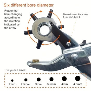 Δερμάτινη ζώνη πολλαπλών λειτουργιών Πένσα διάτρησης Χρήσιμη στρογγυλή μηχανή διάτρησης λουράκι ρολογιού Leathercraft Οικιακό εργαλείο χειρός