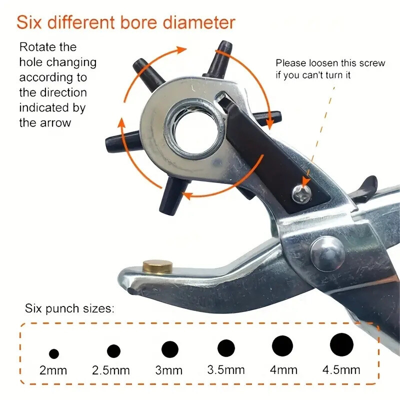Daudzfunkcionāls ādas jostas caurumošanas knaibles Noderīga apaļo caurumu caurumošanas mašīna pulksteņa siksnas siksna, ādas izstrādājumu mājsaimniecības rokas rīks