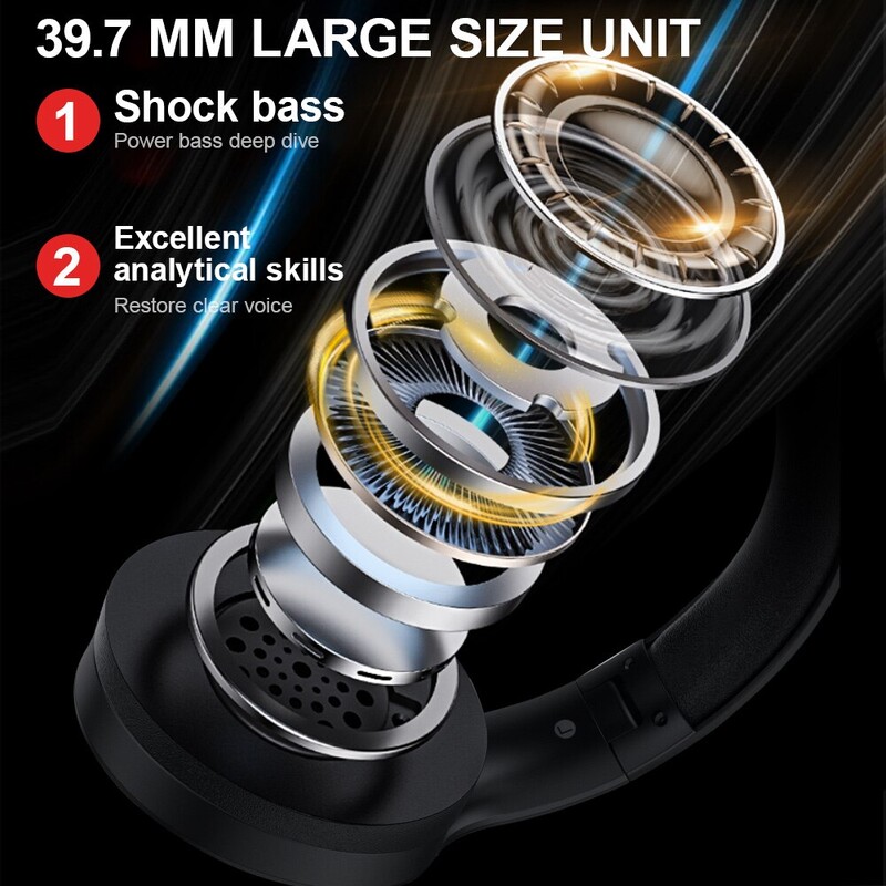 Căști Bluetooth fără fir Siindoo JH919 Căști stereo pliabile Microfon cu reducere a zgomotului super bas pentru laptop PC TV