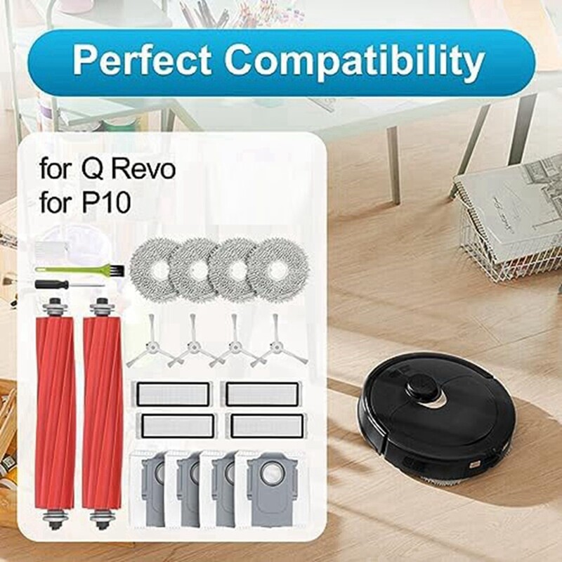 Főkefék, Felmosó párnák, Porzsákok, HEPA szűrők, Oldalkefék Tartozékok Roborock Q Revohoz