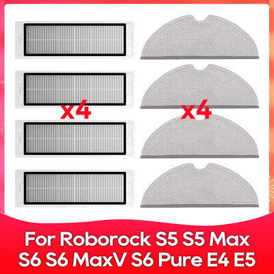 Kompatibilné s (Roborock S5, S5 Max, S6 MaxV, S6 Pure, E4, E5, S51, S52, S55) Valcová bočná kefa, filter, príslušenstvo k mopu.