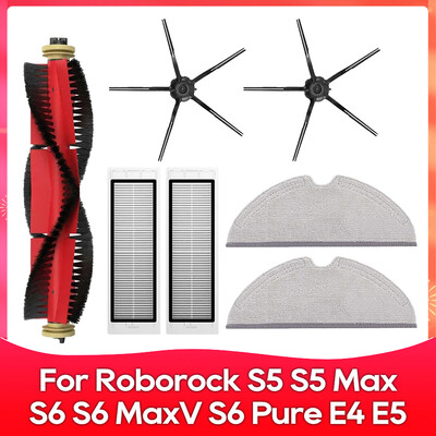 Kompatibilné s (Roborock S5, S5 Max, S6 MaxV, S6 Pure, E4, E5, S51, S52, S55) Valcová bočná kefa, filter, príslušenstvo k mopu.