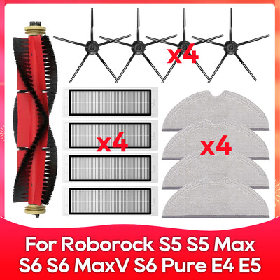 Kompatibilné s (Roborock S5, S5 Max, S6 MaxV, S6 Pure, E4, E5, S51, S52, S55) Valcová bočná kefa, filter, príslušenstvo k mopu.