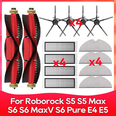 Kompatibilné s (Roborock S5, S5 Max, S6 MaxV, S6 Pure, E4, E5, S51, S52, S55) Valcová bočná kefa, filter, príslušenstvo k mopu.