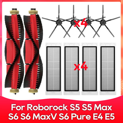 Kompatibilné s (Roborock S5, S5 Max, S6 MaxV, S6 Pure, E4, E5, S51, S52, S55) Valcová bočná kefa, filter, príslušenstvo k mopu.