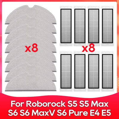 Kompatibilné s (Roborock S5, S5 Max, S6 MaxV, S6 Pure, E4, E5, S51, S52, S55) Valcová bočná kefa, filter, príslušenstvo k mopu.