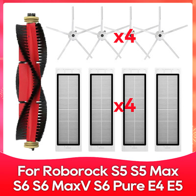 Kompatibilné s (Roborock S5, S5 Max, S6 MaxV, S6 Pure, E4, E5, S51, S52, S55) Valcová bočná kefa, filter, príslušenstvo k mopu.