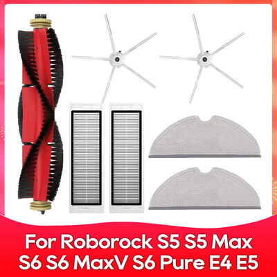 Kompatibilné s (Roborock S5, S5 Max, S6 MaxV, S6 Pure, E4, E5, S51, S52, S55) Valcová bočná kefa, filter, príslušenstvo k mopu.