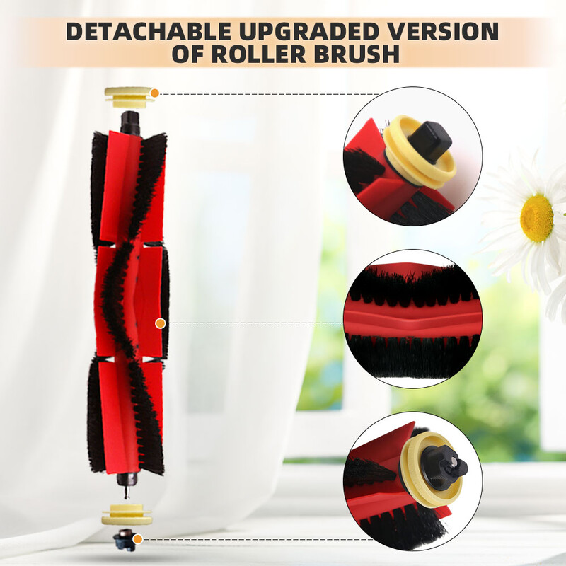 Kompatibilné s (Roborock S5, S5 Max, S6 MaxV, S6 Pure, E4, E5, S51, S52, S55) Valcová bočná kefa, filter, príslušenstvo k mopu.