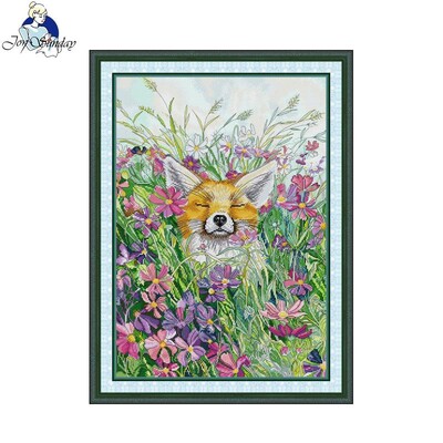 Joy Sunday Cross Stitch Kit Animal HD Pattern Aida 16CT 14CT 11CT Counted Printed Canva Направи си сам Комплект за бродерия Ръчна изработка Домашен декор